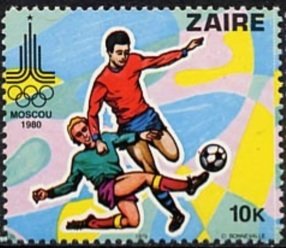 Stamp, Soccer, Zaire,  , Olympic Games, Football (Soccer)