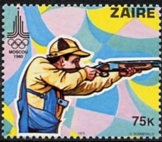 Stamp, Shooting, Zaire,  , Olympic Games, Shooting Sports