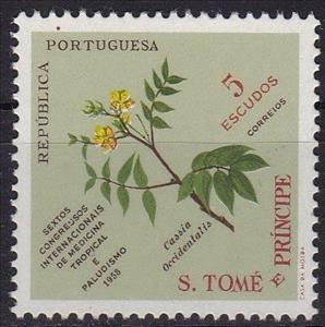 Stamp, Cassia occidentalis, São Tomé and Príncipe,  