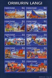 Mini Sheet, Faroese ballad - The Long Serpent, Faroe Islands,  , Mythology