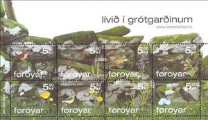 Mini Sheet, Life in a Stone Fence, Faroe Islands,  