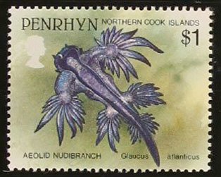 Stamp, Blue Glaucus (Glaucus atlanticus), Penrhyn,  , Corals and Sponges, Sea Life