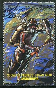 Stamp, Diving, Libya,  