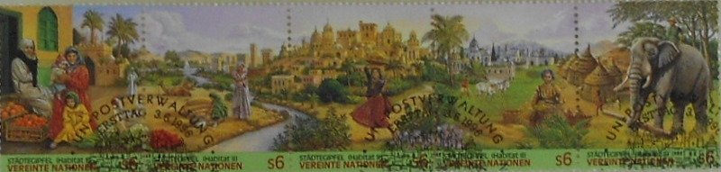 Elephant ,Habitats , Strip of 5 stamps