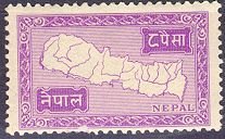 Stamp, Map of Nepal, Nepal,  , Maps