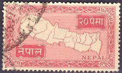 Stamp, Map of Nepal, Nepal,  , Maps