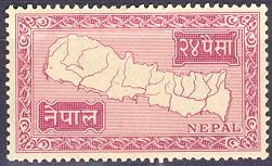 Stamp, Map of Nepal, Nepal,  , Maps