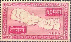 Stamp, Map of Nepal, Nepal,  , Maps