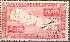 Stamp, Map of Nepal, Nepal,  , Maps
