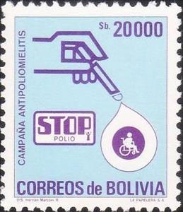 Stamp, STOP  Polio, Bolivia,  