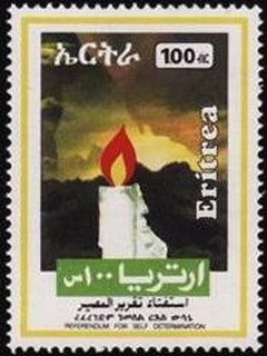Stamp, Candle   burning., Eritrea,  