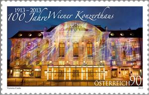 Stamp, Wiener Konzerthaus, centenary, Austria,  , Concert Buildings