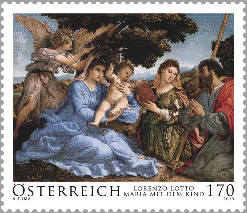 Maria with the child; painting by Lorenzo Lotto (1480-1557)