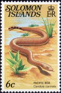 Stamp, Pacific Ground Boa (Candoia carinata), Solomon Islands,  , Reptiles, Snakes, Animals (Fauna)
