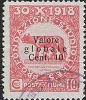 Stamp, Overprinted "Valore globale" Type I, Italian colonies, territories and occupations,  