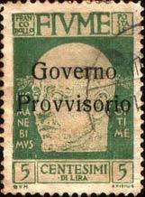 Stamp, Gabriele D´Annunzio Overprint "Governo Provvisorio" big spac, Italian colonies, territories and occupations,  