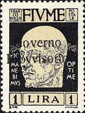 Stamp, Gabriele D´Annunzio Overprint "Governo Provvisorio", Italian colonies, territories and occupations,  