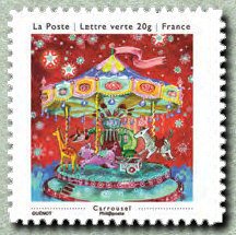 Stamp, Carousel, France,  