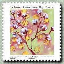 Stamp, Ecus rain, France,  