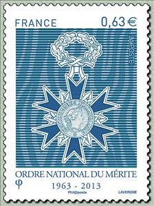 Stamp, National Order of Merit 1963 - 2013, France,  , Medals and Marks of Honour