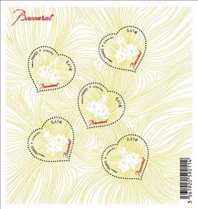Mini Sheet, Booklet heart of Baccarat, France,  