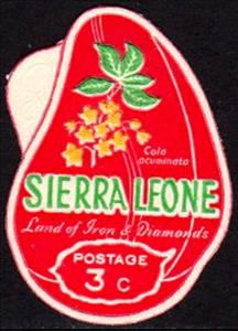 Stamp, Cola acuminata, Sierra Leone,  , Fruits, Nuts