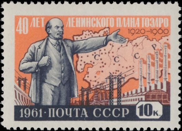 Lenin, map and power stations