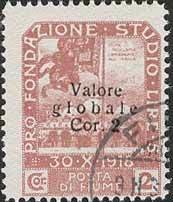 Stamp, Overprinted "Valore globale" Type I, Italian colonies, territories and occupations,  