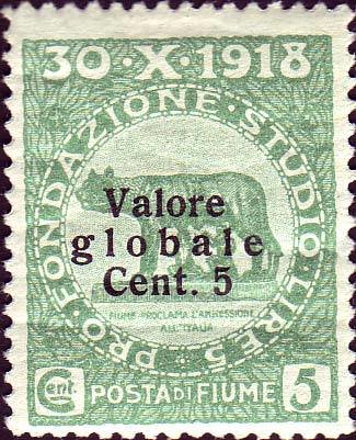 Overprinted "Valore globale" Type II (boldface) Big