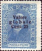 Overprinted "Valore globale" Type II (boldface)