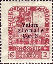 Overprinted "Valore globale" Type II (boldface)