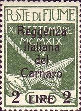 Overprint "Reggenza Italiana del Carnaro"