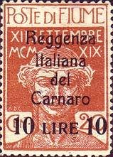 Overprint "Reggenza Italiana del Carnaro"