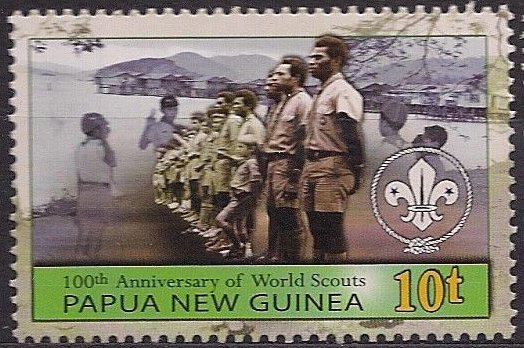 Scouts standing at attention