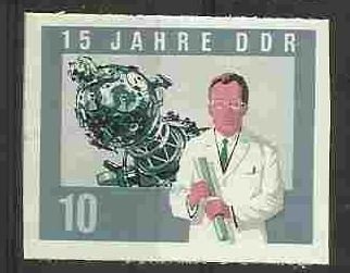 Stamp, Technicians, Planetarium Device, Germany, Democratic Republic,  