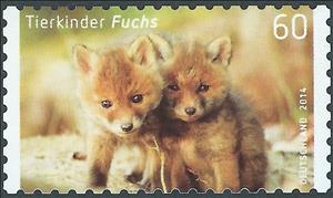 Stamp, Red Fox (Vulpes vulpes), Germany, Federal Republic,  , Mammals, Foxes, Animals (Fauna)