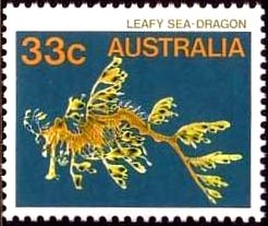 Stamp, Leafy Seadragon (Phyllopteryx eques), Australia,  , Sea Life, Animals (Fauna), Fishes