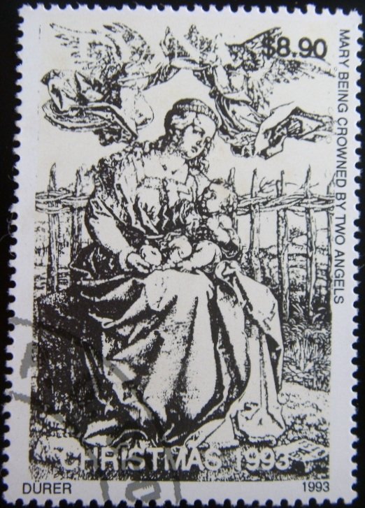Dürer: Mary being crowned by two angels