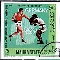Stamp, Boxing, Behrendt (1956), Aden,  , Olympic Games, Boxing