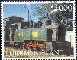 Stamp, Train, Turkmenistan,  , Railways