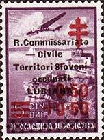 Yugoslavia Stamp Overprint "R.Com...LUBIANA"