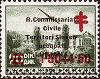 Yugoslavia Stamp Overprint "R.Com...LUBIANA"