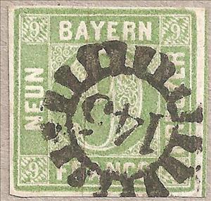 Stamp, Value in circle, German States,  