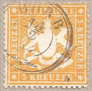 Stamp, Württemberg coat of arms, German States,  