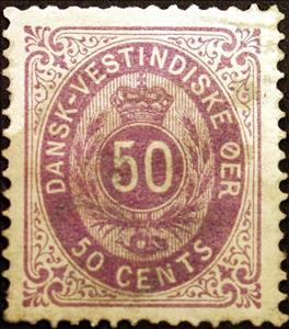 Stamp, Numeral type, Danish West Indies,  