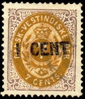 Numeral type, hand stamped  surcharge