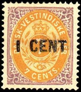 Numeral type, hand stamped  surcharge