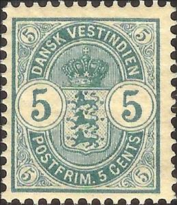 Stamp, Coat of Arrms, Danish West Indies,  , Heraldic Animals, Coats of Arms