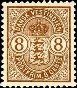 Stamp, Coat of Arrms, Danish West Indies,  , Heraldic Animals, Coats of Arms