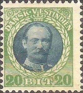 Stamp, King Friedrich VIII, Danish West Indies,  , Heads of State, Kings